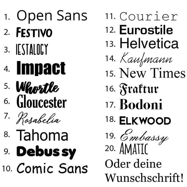 Türaufkleber Linienrahmen Schriften