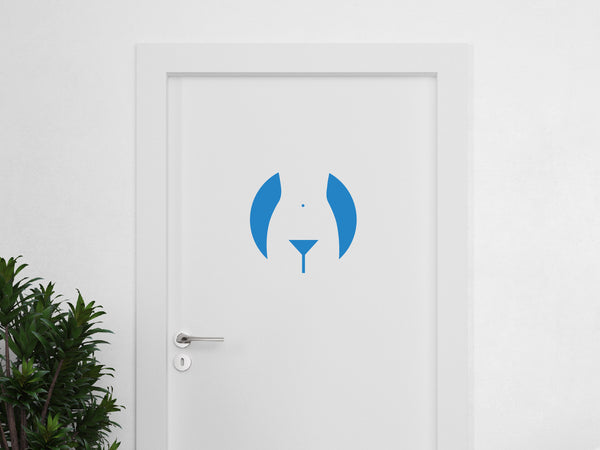 Aufkleber Türbeschriftung WC Gastronomie Weiblich