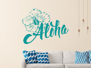Sticker mural Aloha avec fleur