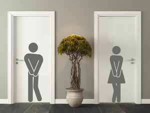 Pictogramme WC sur porte