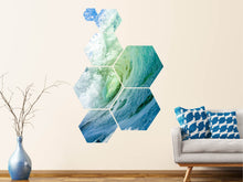 Cargue la imagen en el visor de la galería, Wave Wall Decal Abstract Hexagon Wall Decal