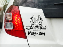 Laden Sie das Bild in den Galerie-Viewer, Autoaufkleber Hund American Pit Bull Terrier mit Wunschname