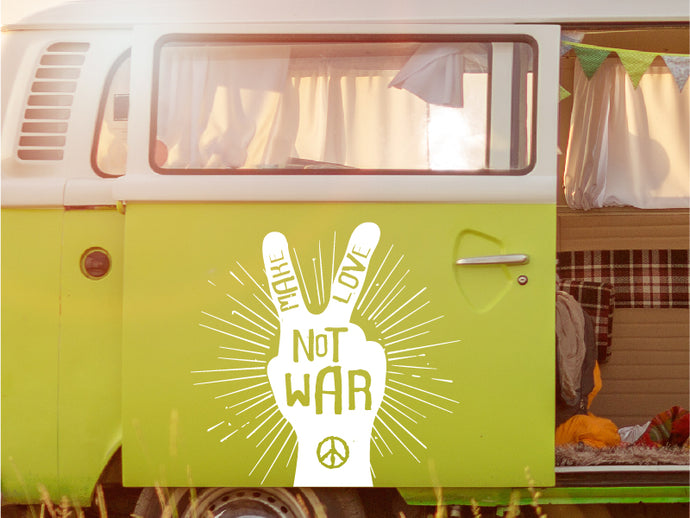 Make Love Not War Aufkleber Sticker Bus