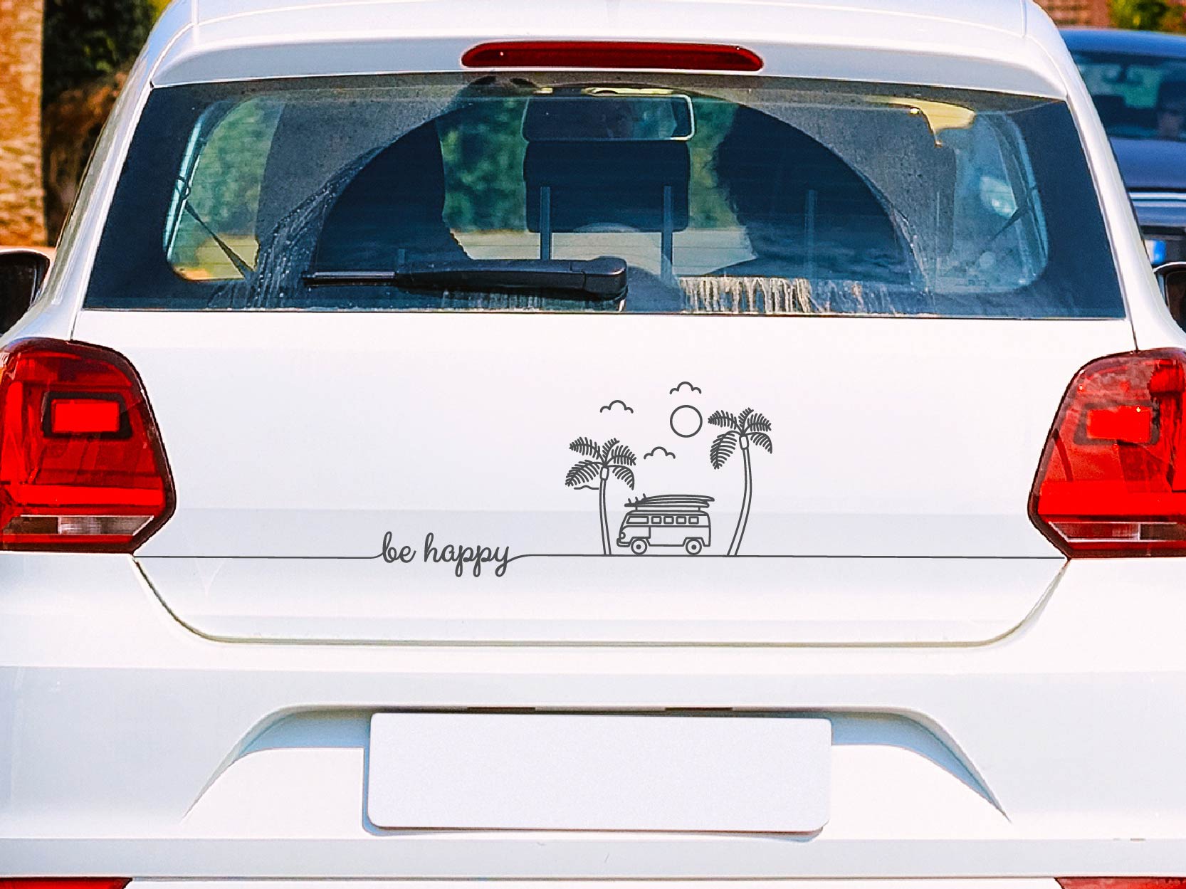 Autoaufkleber Be Happy Camper - einzigartige Motive