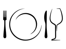 Laden Sie das Bild in den Galerie-Viewer, Aufkleber Catering Logo Besteck Modern