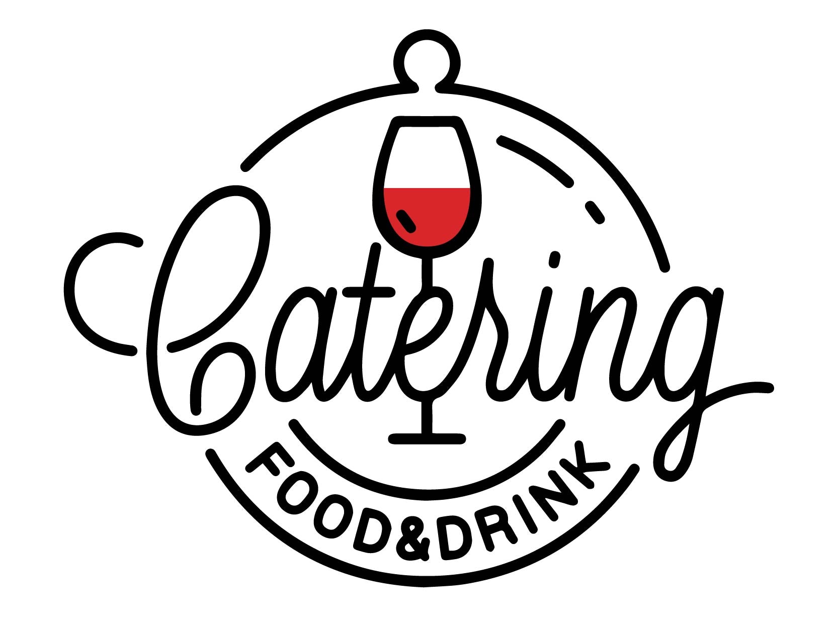 Pegatina logo catering minimalista