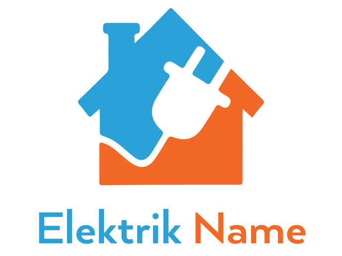 Aufkleber Elektriker Logo Haus+Steckdose personalisierbar