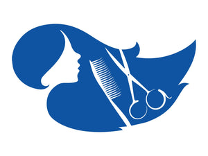 Aufkleber Friseursalon Frauenkopf 