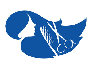Aufkleber Friseursalon Frauenkopf 