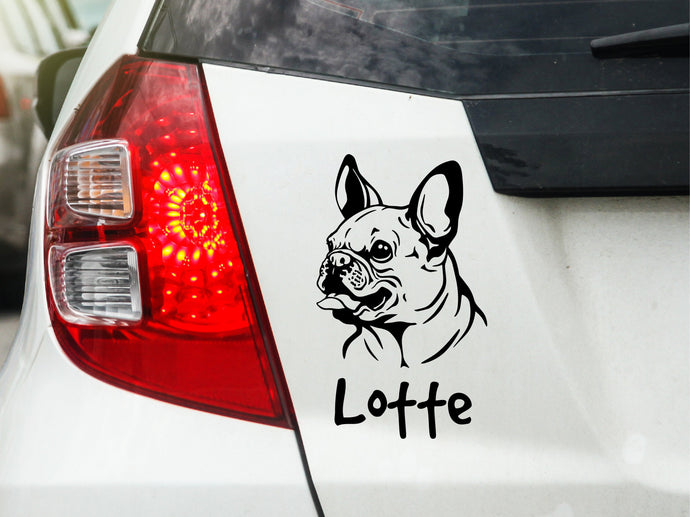 Autoaufkleber Hund Französische Bulldogge