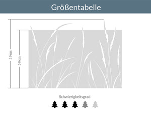 größentabelle Milchglasfolie Gräser Schnecke Fensterfolie Sichtschutz