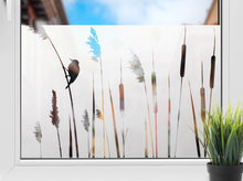 Laden Sie das Bild in den Galerie-Viewer, Milchglasfolie Gräser mit Vogel Sichtschutzfolie Fenster