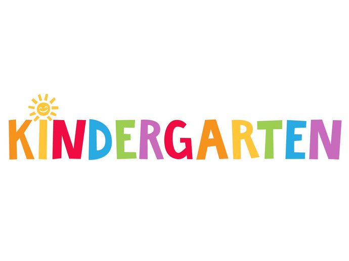 Aufkleber Kindergarten Schrift Logo