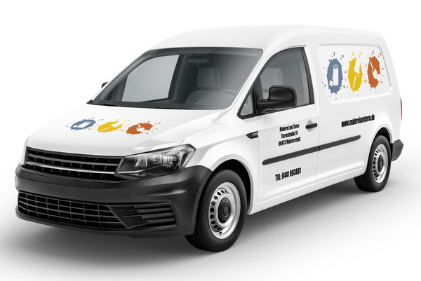 Aufkleber Maler Logo Farbklecks+Motiv personalisierbar autoaufkleber