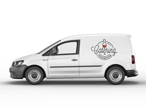 Pegatina logo catering pegatina coche minimalista