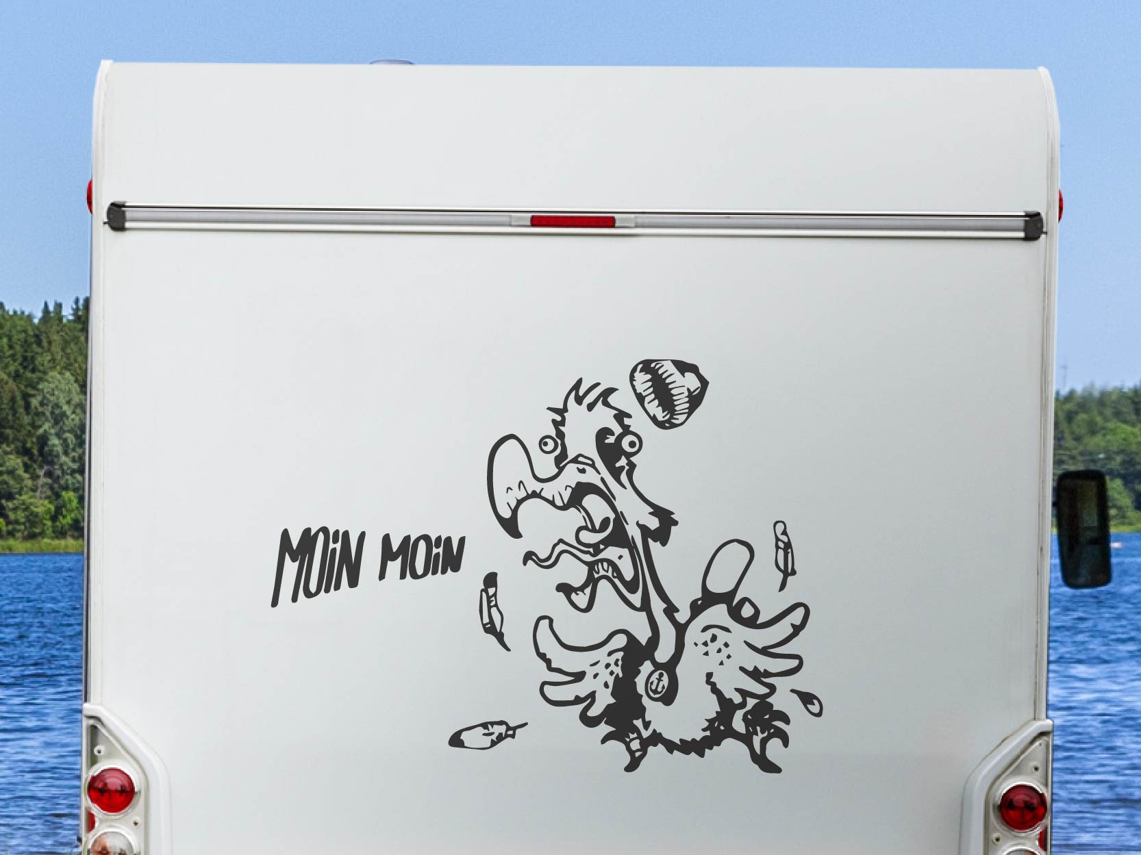 Wohnmobil Aufkleber Moin Moin Möwe