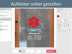 Öffnungszeiten Aufkleber selber gestalten