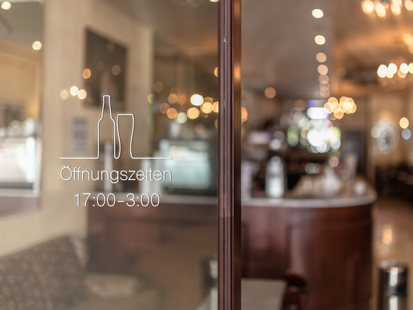 Aufkleber Bar Logo One Line Schaufenster
