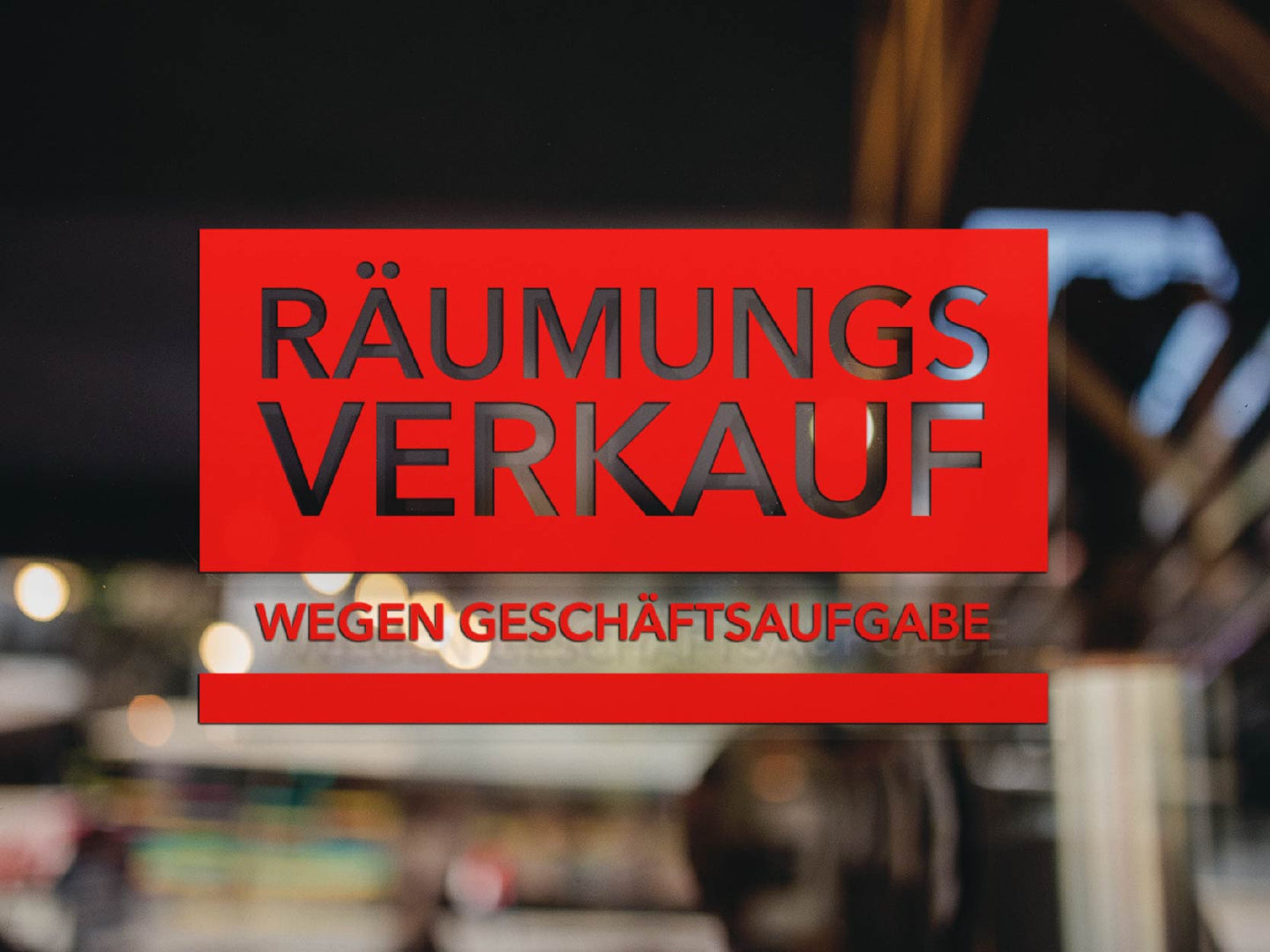 Räumungsverkauf Geschäftsaufgabe Aufkleber Schaufenster