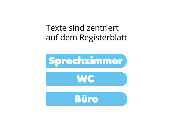 Aufkleber Türbeschriftung Wunschtext Register Optik