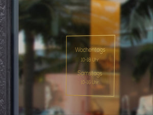 Aufkleber Öffnungszeiten Minimal