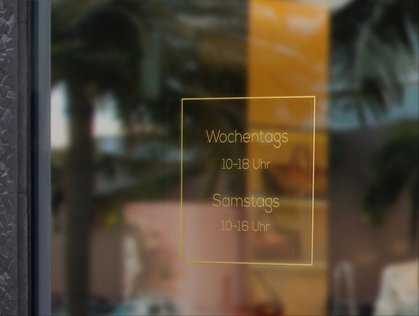Aufkleber Öffnungszeiten Minimal