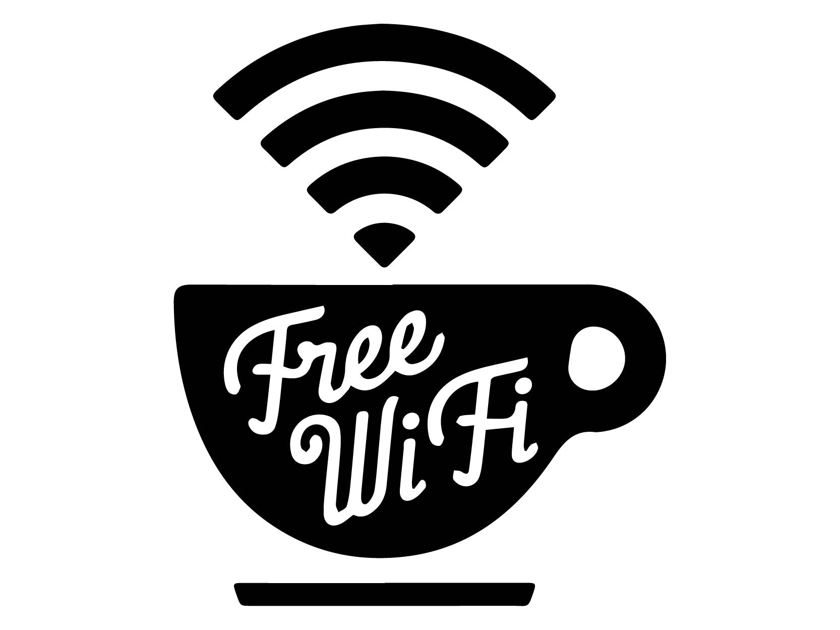 Adhesivo WiFi Taza Café Café