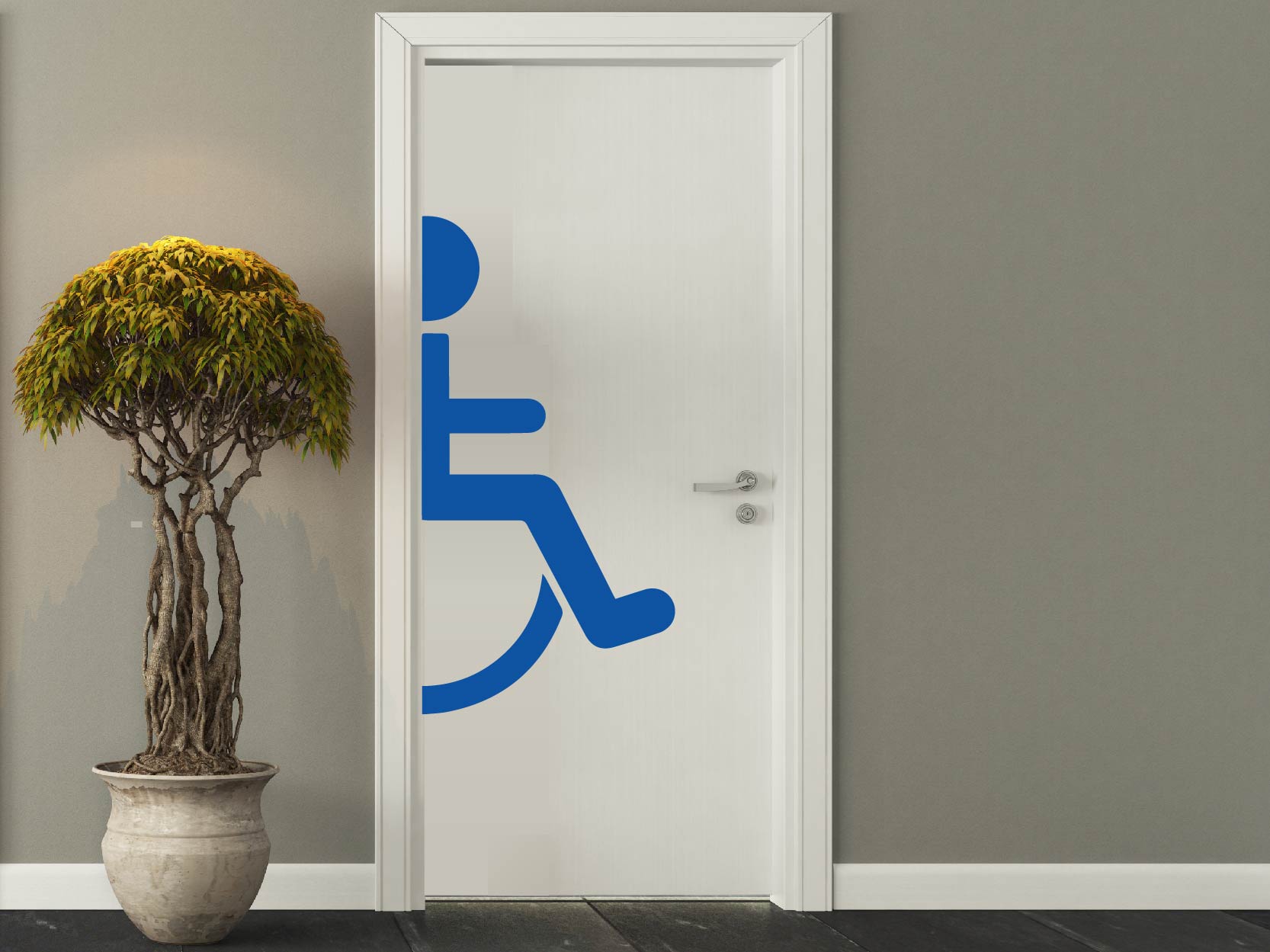 Autocollant Toilettes Handicapées Pictogramme Toilettes Moderne