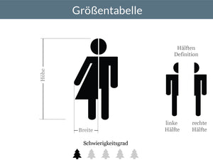 Aufkleber WC Toilette Männlich Weiblich Piktogramm Modern tabelle