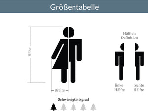 Aufkleber WC Toilette Männlich Weiblich Rund Piktogramm