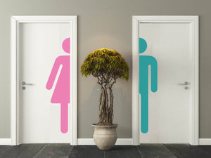Symboles WC sur la porte