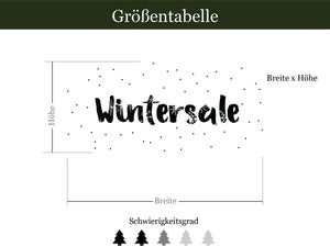 Sale Aufkleber Wintersale Tabelle